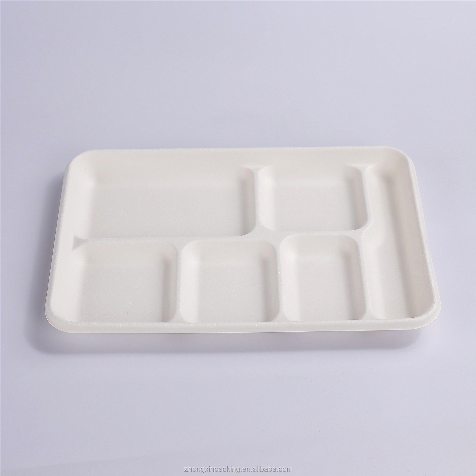 6 compartment Sugarcane Bagasse Tray Disposable plate