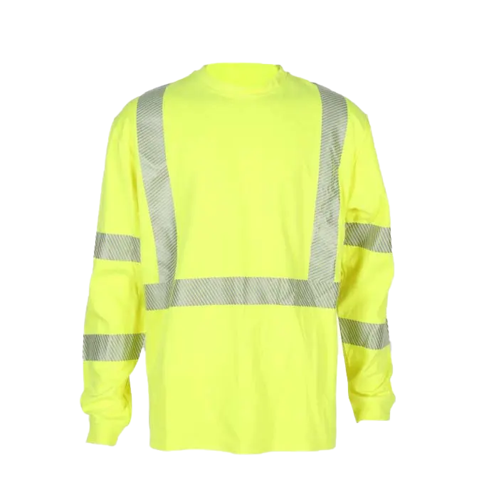 Hi-vis knit NFPA 70E arc rated flame resistant fr long sleeve T Shirt