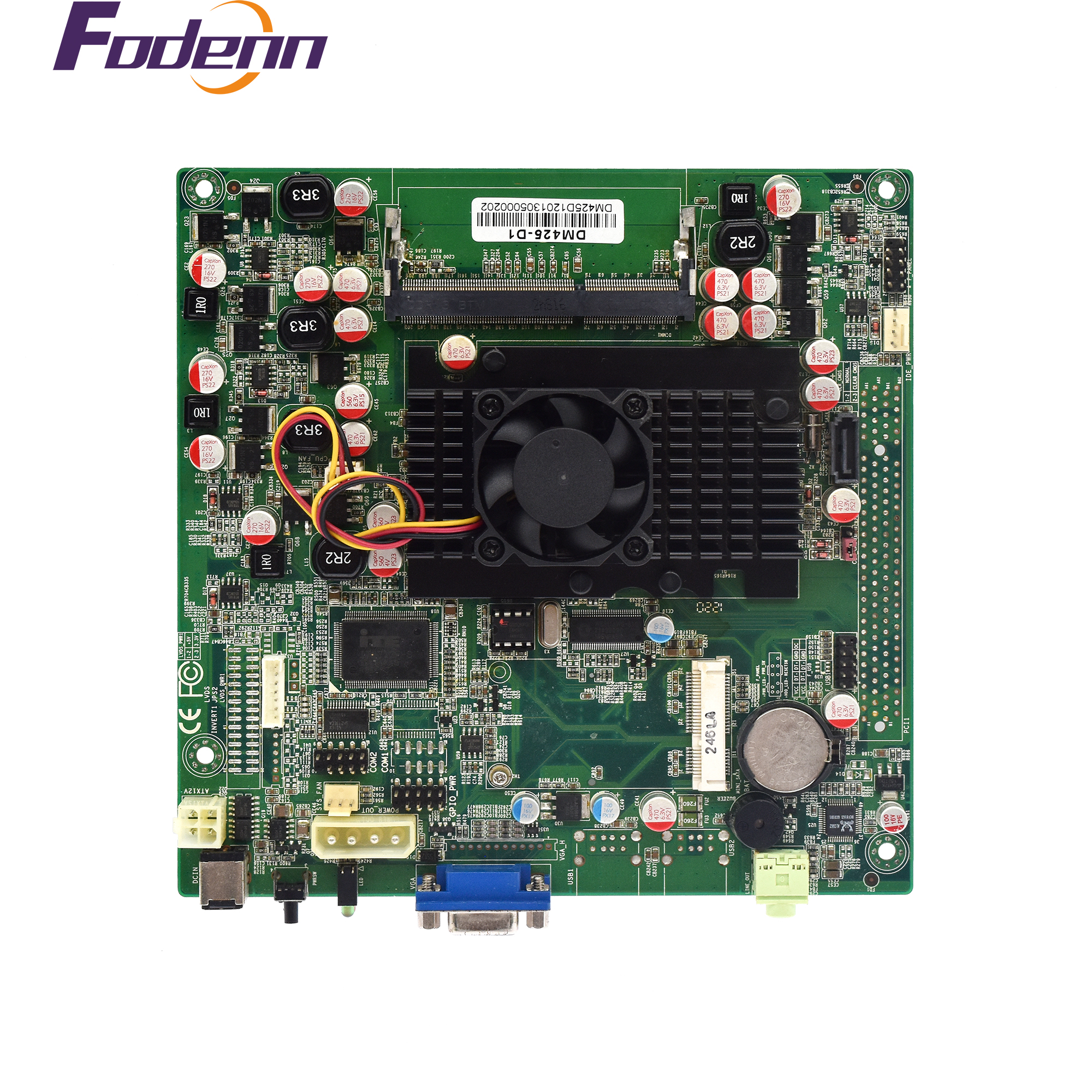 Встроенная двухъядерная Промышленная материнская плата Mini ITX, 1 * DDR3, до 4 Гб, 6 * COM-порт, 1 * VGA
