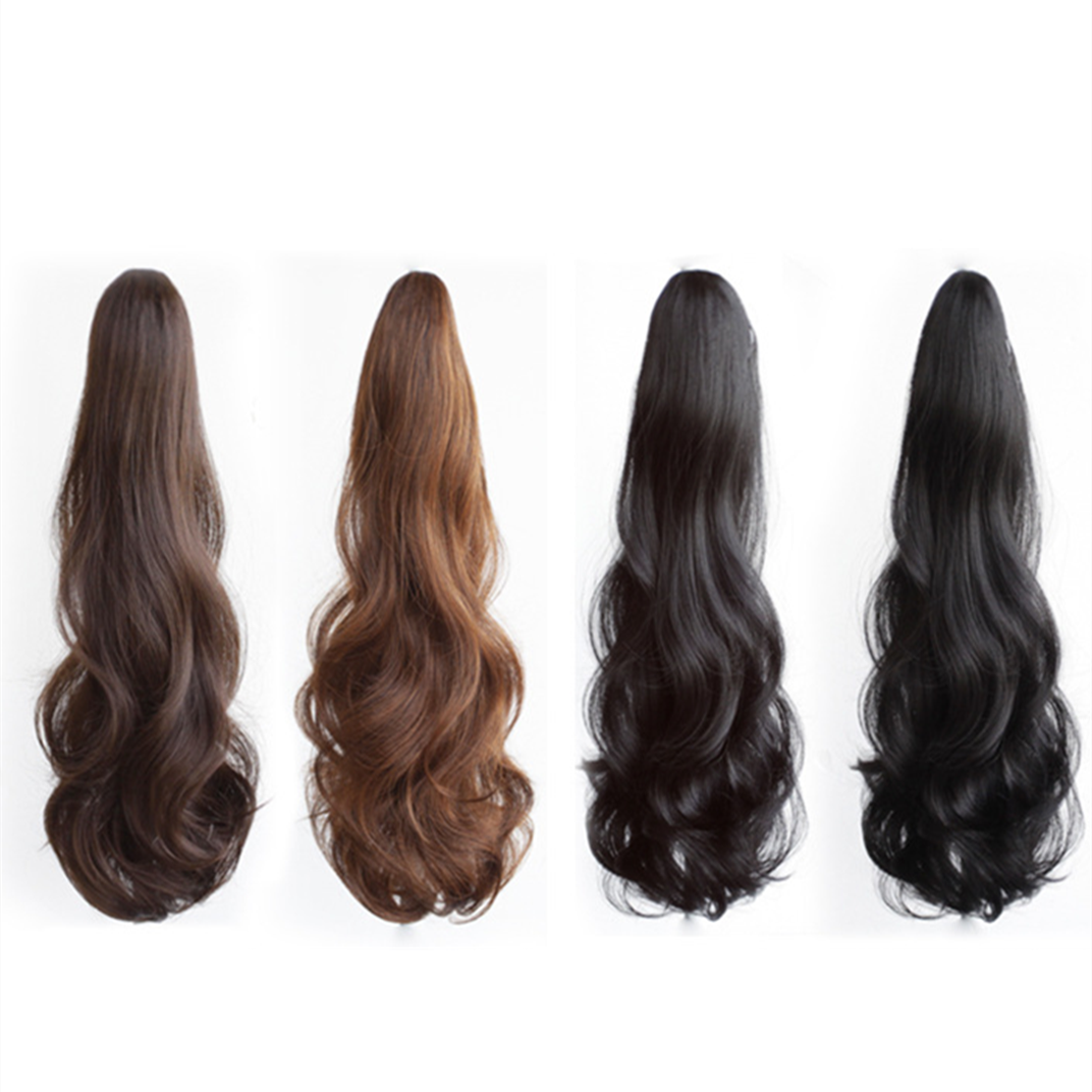 New ponytail wig tiger clip wavy curly long hair ponytail catch clip chemical fiber curling clip ponytail