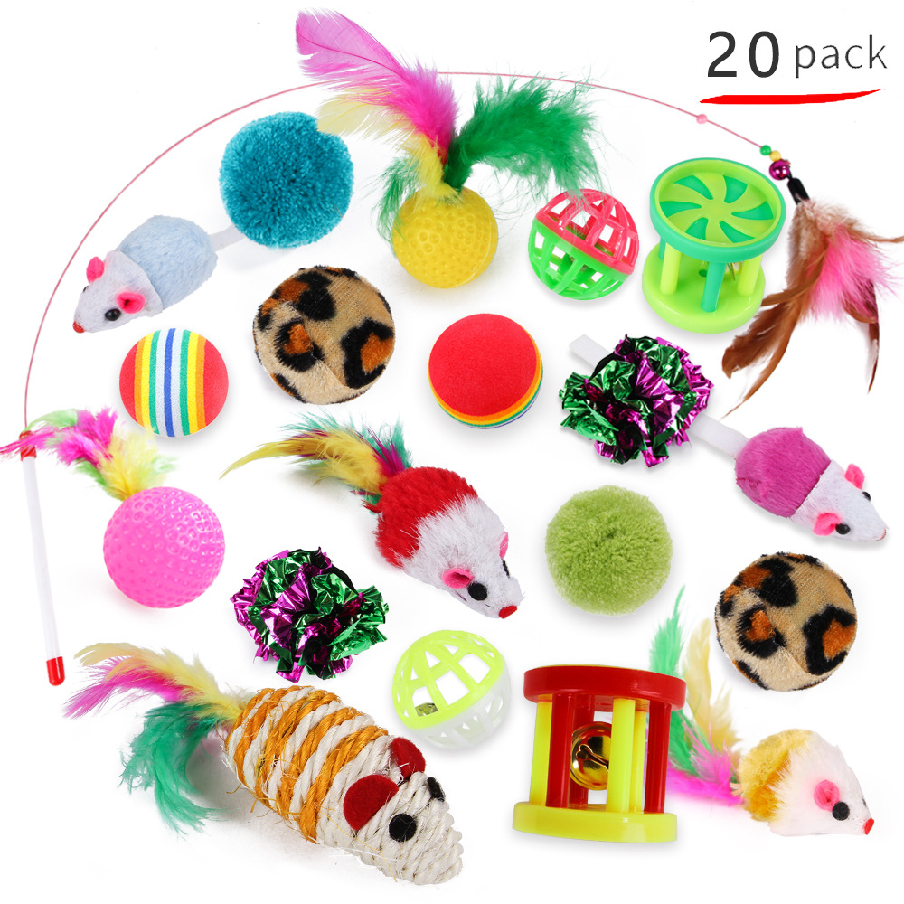 Amazon Hot Sell Pet Supplies A Variety Of Funny 27pcs Cat Toy Sets for playing