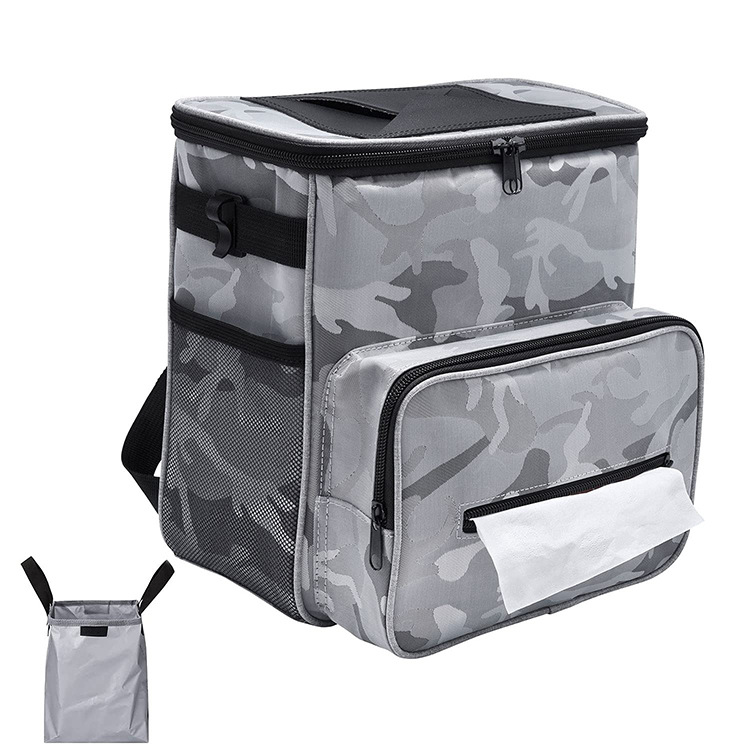 Automotive Garbage Trash Bin Container Car Can with Lid and Storage Portable Hanging Trash Bin Can Car Trash Bag