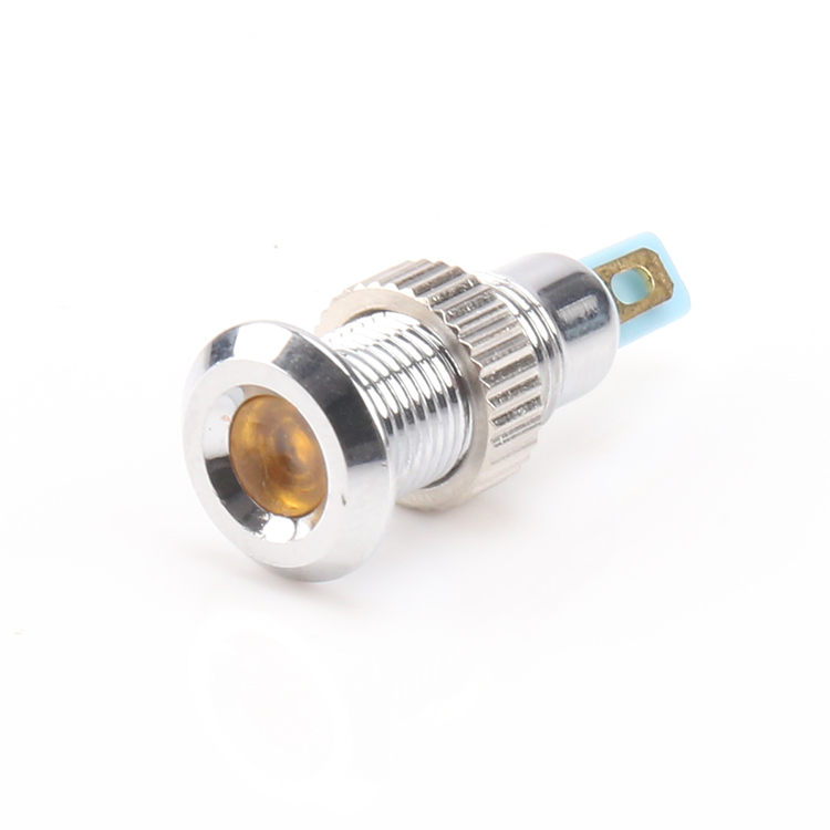 Waterproof Ip67 8mm Domed/flat Head yellow Rgb Led Indicator Signal Lamp 24v 220v