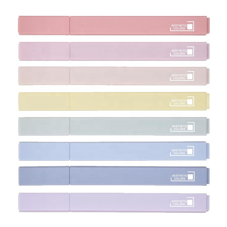 8 Colors assorted Aesthetic Highlighters 4mm Line Width With Soft Chisel Tip No Bleed Bible Highlighters Pastel Highlighters
