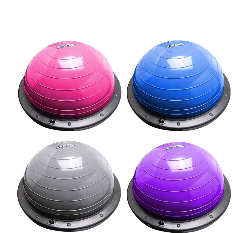 Wholesales Professional High Quality Strong Stability PVC Exercise Pilates Swiss Half Balance Yoga Ball Customized Logo Color