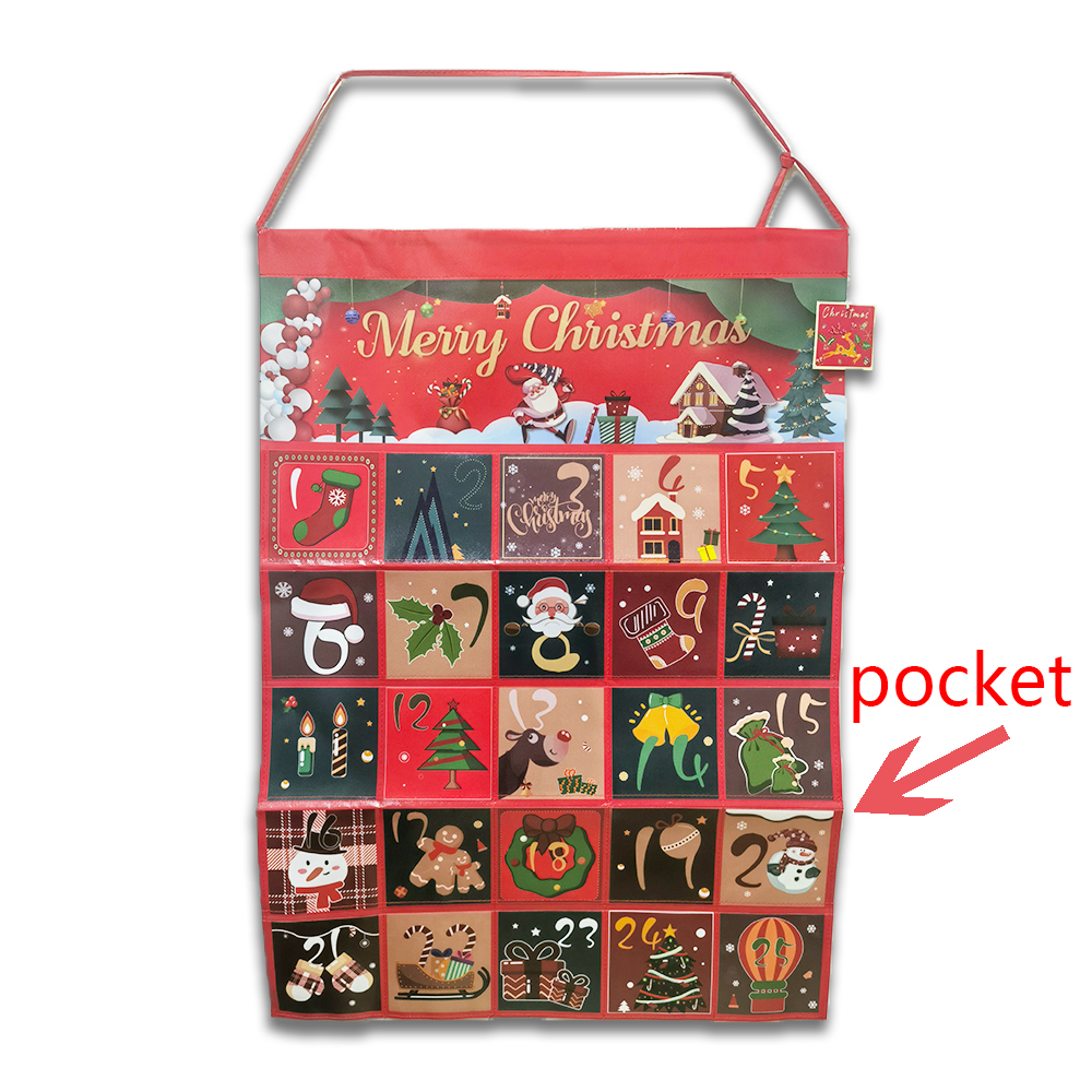 Christmas Festival Pull Flag Non Woven Christmas Festival Party Letter Bunting XMAS Candy Gift Packing Pocket Decoration Banner