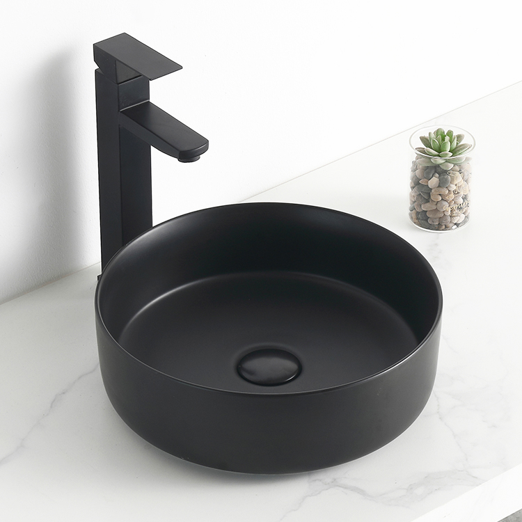 Matt Black Customized Round Hand Wash Basin European Standard Style Ceramic vaso sanitario Wash Basin