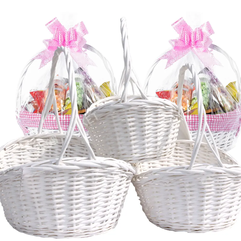 Wholesale Empty Cheap Hand Woven Hamper Gift Wicker Gift Hamper Basket For Gifts Storage