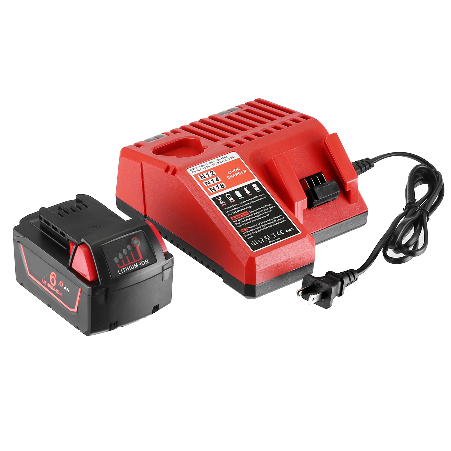6000Mah 18Volt Cordless Drill Lithium Battery Kit 18650 Power Tools Lithium Rechargeable Batteries With Charger