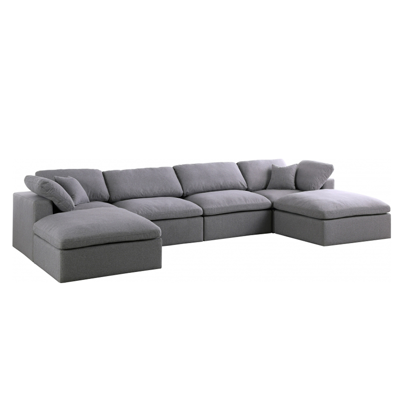 2021 new design Pinzhi U sectional modular combination sofa white sectional-sofa with washable sofa cover
