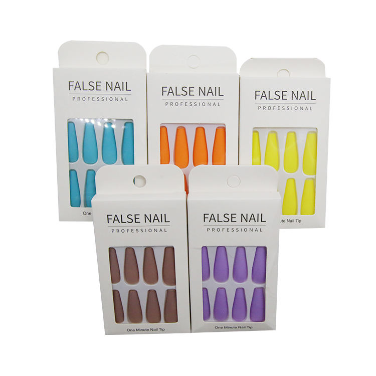 Premium french matte full coverage long false press nails for girls
