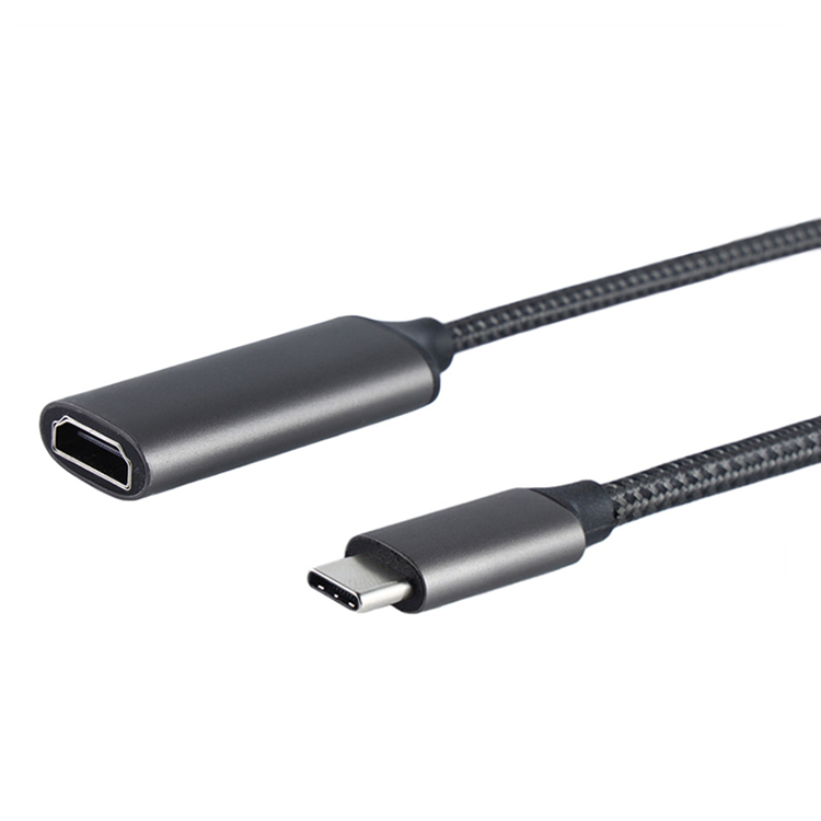 Оптовая продажа, плетеный Алюминиевый адаптер Usb C-Hdmi, кабель преобразователя типа C 4k 60 Гц