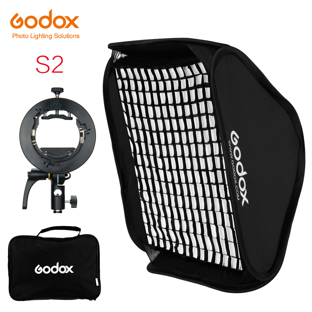 Держатель вспышки Godox S2 + софтбокс с сотовой сеткой и креплением Bowens для вспышки Godox V1 TT685 V860II TT350 AD200