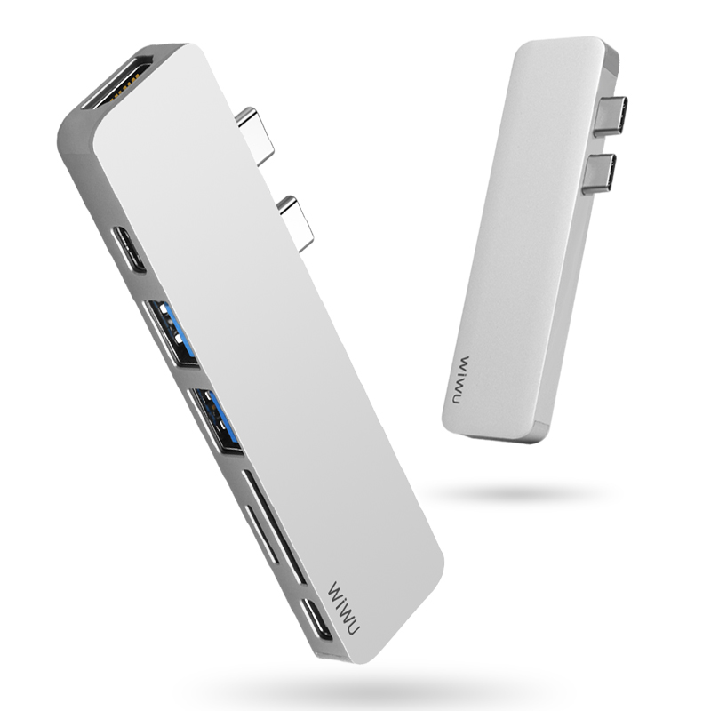 Wiwu Новое поступление 7 в 2 USB C Hub адаптер USB Hub 3,0 HD MI SD TF для MacBook Pro
