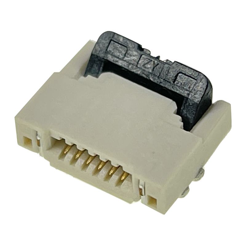 1.0mm Pitch FPC Connector 4Pin Dual Side Contact SMT Right Angle Back Lock Height=2.0mm Connector FPC
