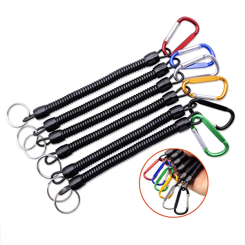 Fishing Lanyards Boating Ropes Retention String Fishing Rope with Camping Carabiner Secure Lock Fishing Tools Accessories