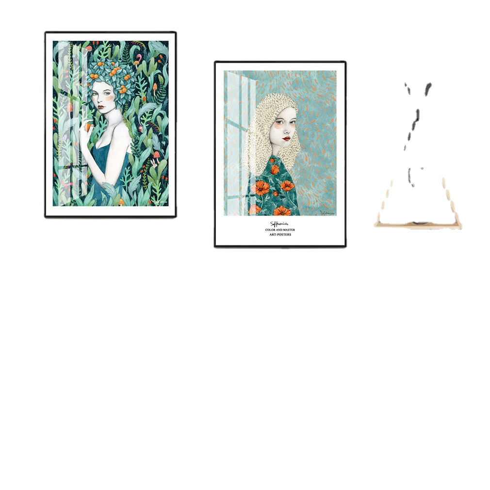 Custom high quality graffiti person portrait dancing woman canvas painting nordic 2 panels painting