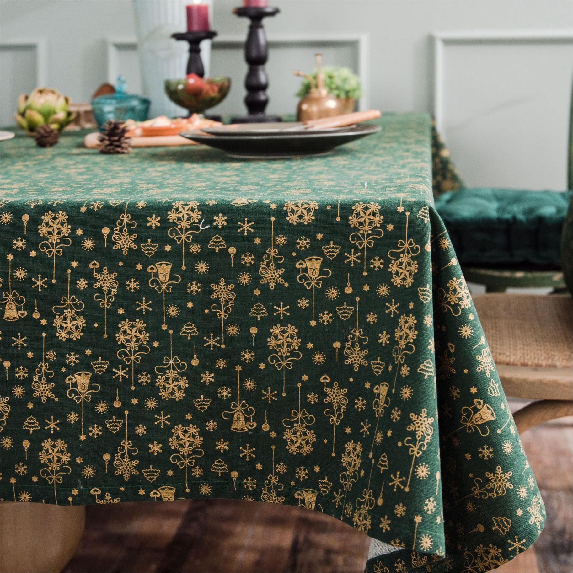 Luxury Rectangular cotton linen Restaurants Christmas Tablecloths