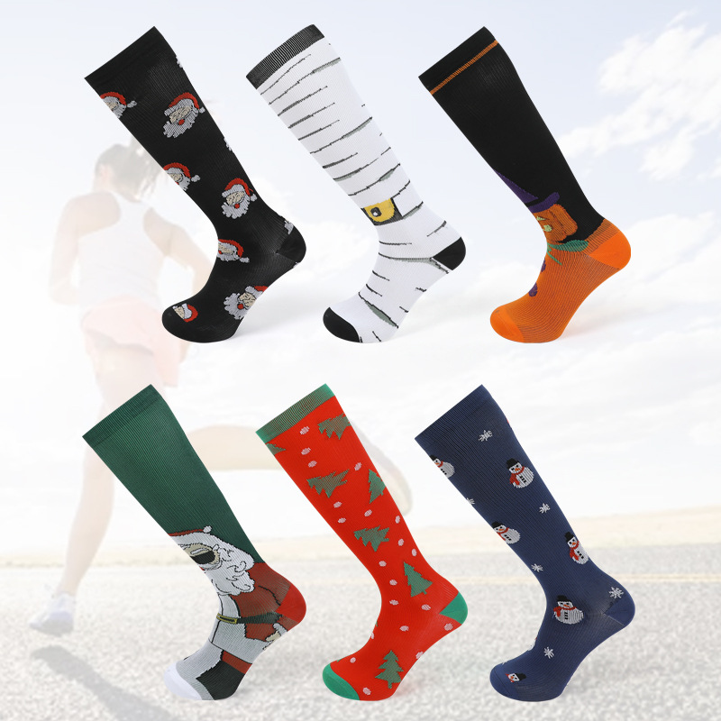 Compression knee high Christmas funny socks manufacturer