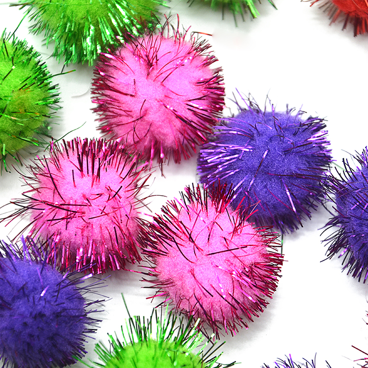 Multicolor Glitter Pom Pom Educational toy pompoms