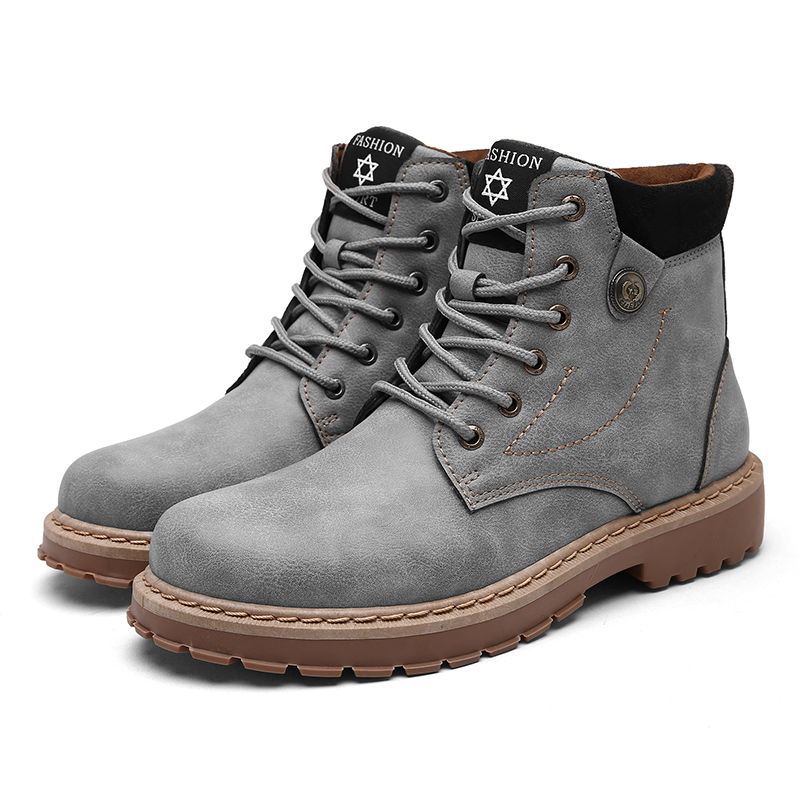 New Arrival Casual Shoes Men Winter Work Boots Warm Ankle Fuzzy Fur Snow Boots