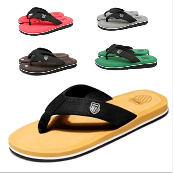 2020 new men's slippers EVA flip flops silk printing flip flops custom beach slippers
