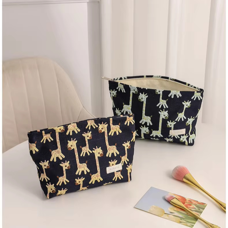 Manufacturer Low Price Items New Portable Multi-Functional Canvas Makeup Pouch Zipper Cosmetic Bags & Cases