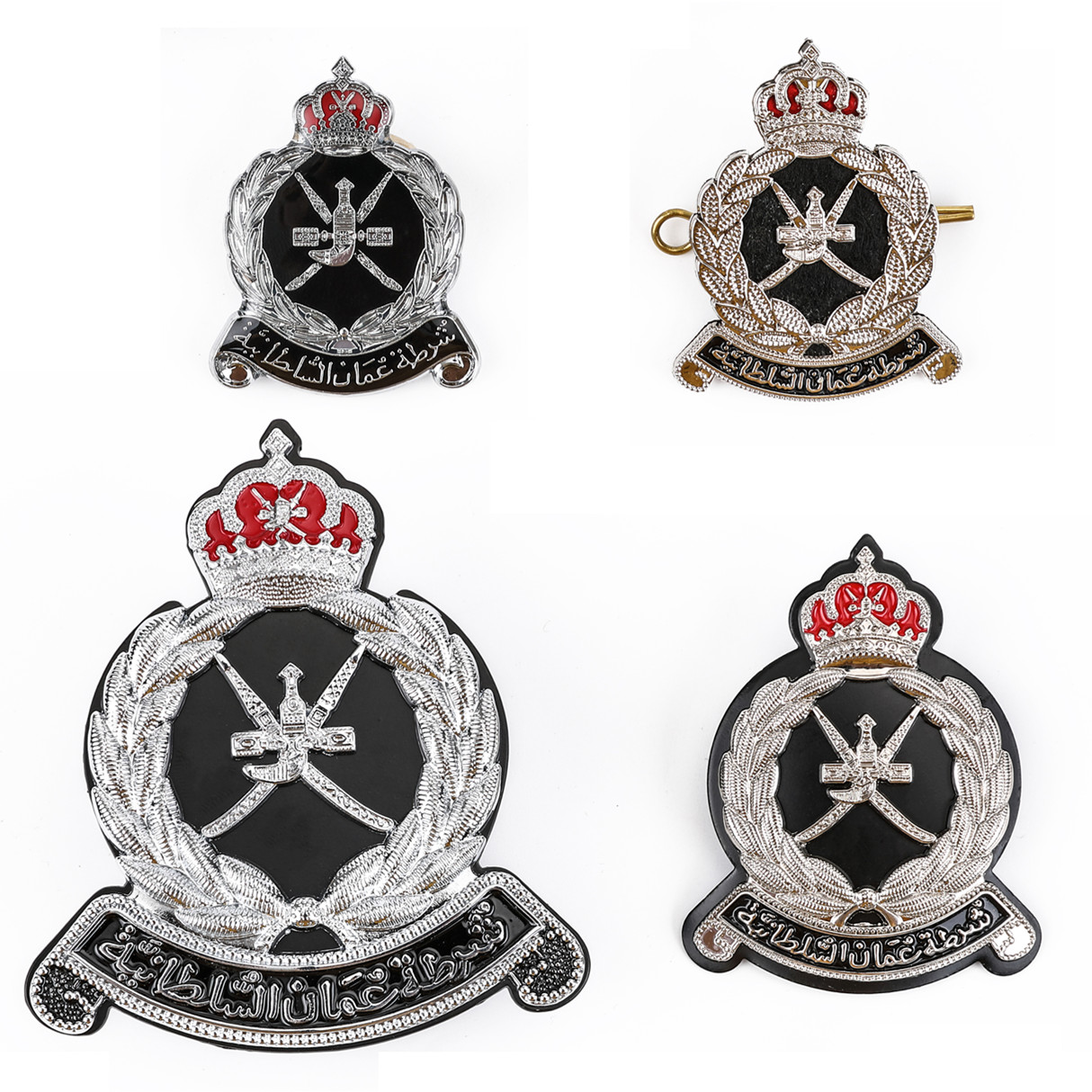 High quality personalized custom zinc alloy embossed 3d enamel military sheriff security chaplain badge
