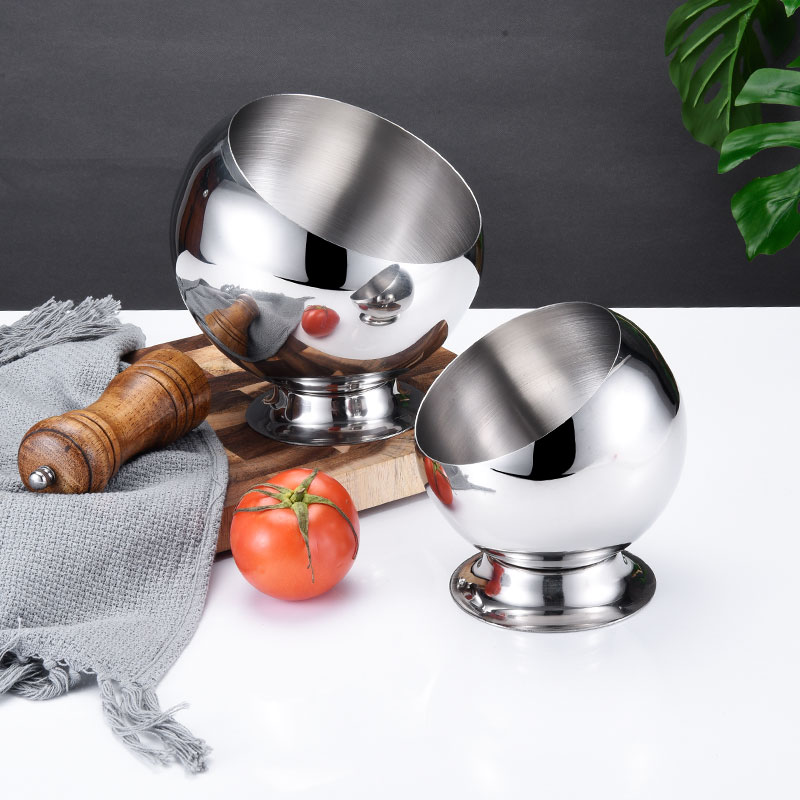 18cm Stainless Steel Sugar Bowl Resturant Supplies Buffet Seasoning Oil Pot With Base