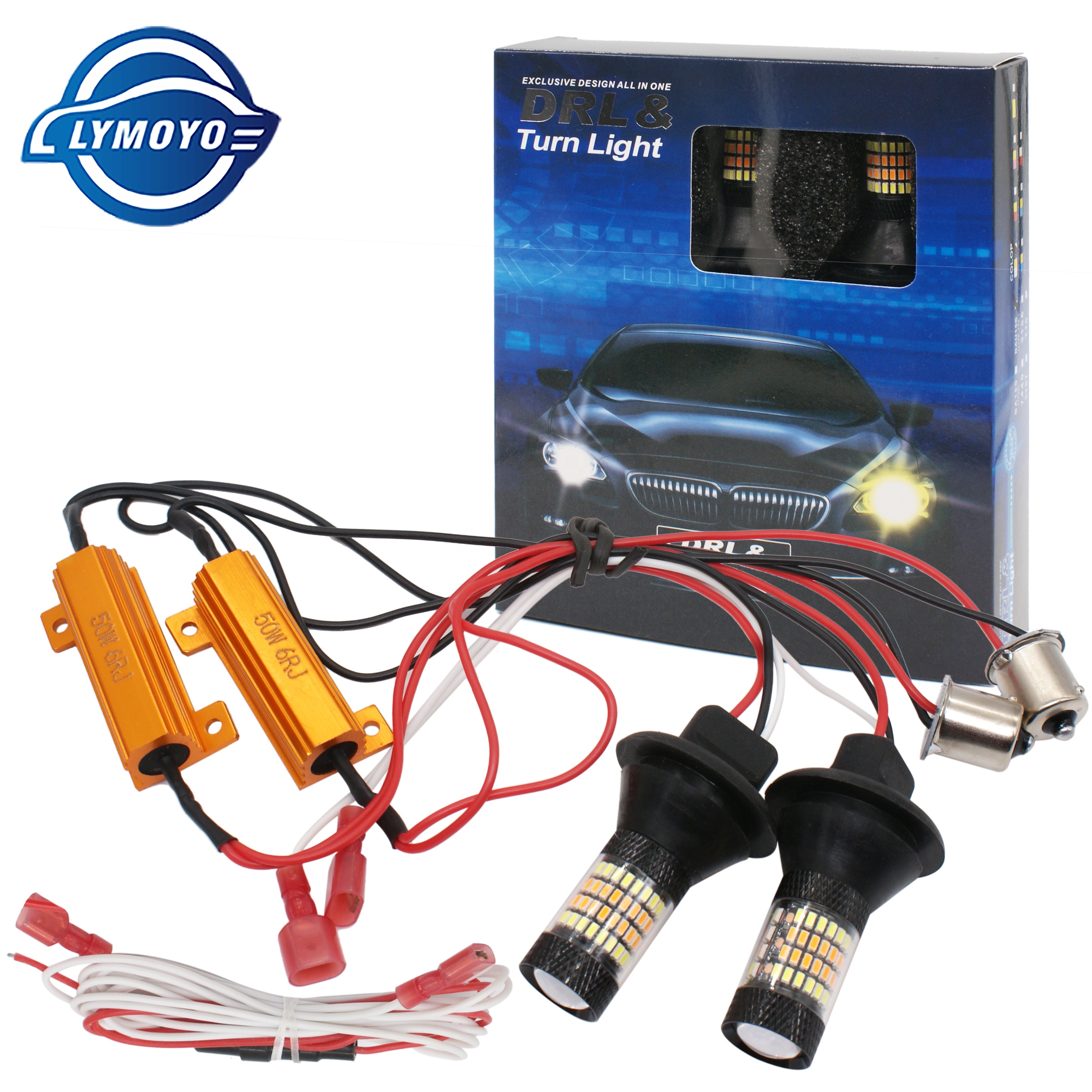 Автолампы P21W PY21W T20 7440 BA15S BAU15S 1156 T20, двухрежимные ДХО, указатели поворота, Canbus, противотуманные фары, светодиодные поворотные огни 96SMD
