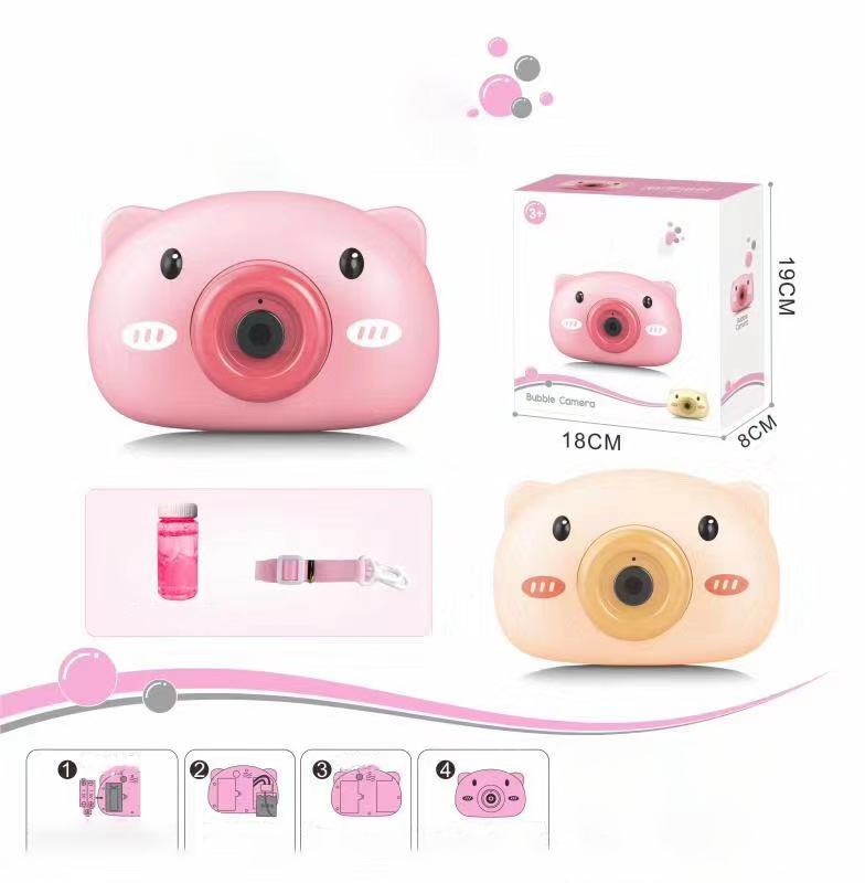 Детская уличная Милая свинья Burbujas Led Camara De Burbujas игрушки пластиковая мыльная пузырчатая машина для изготовления пузырчатой камеры