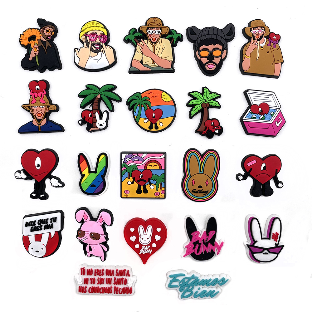 NEW Bad Bunny Croc Charms  Shoe Charms for Clog Sandals Bracelets Decoration for Adults Women Men