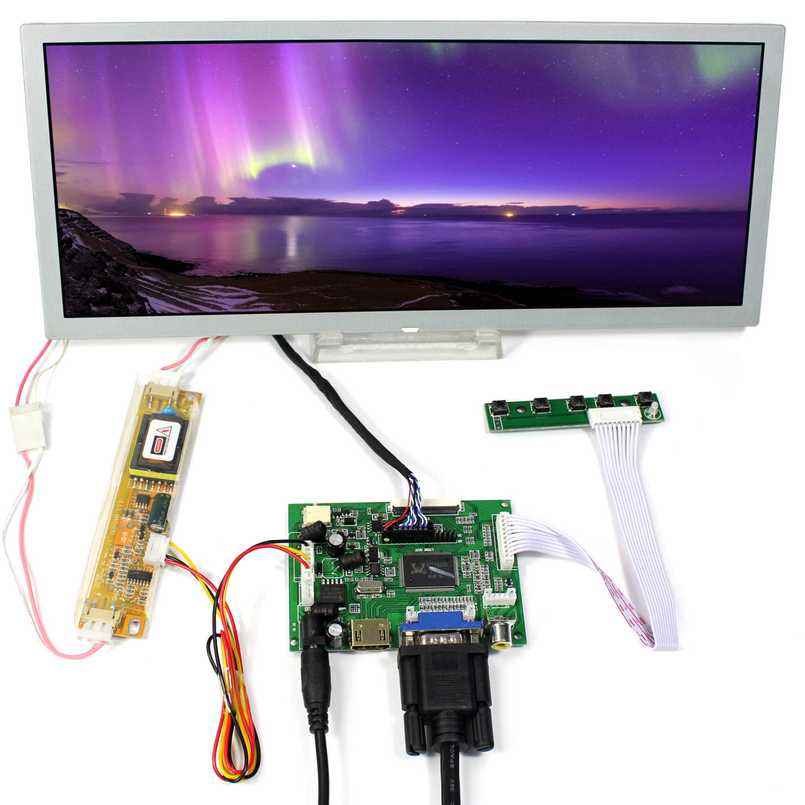 ЖК-экран 12,3 дюйма LQ123K1LG03 12,3 дюйма 1280X480, работает с платой контроллера HD + VGA + AV LCD