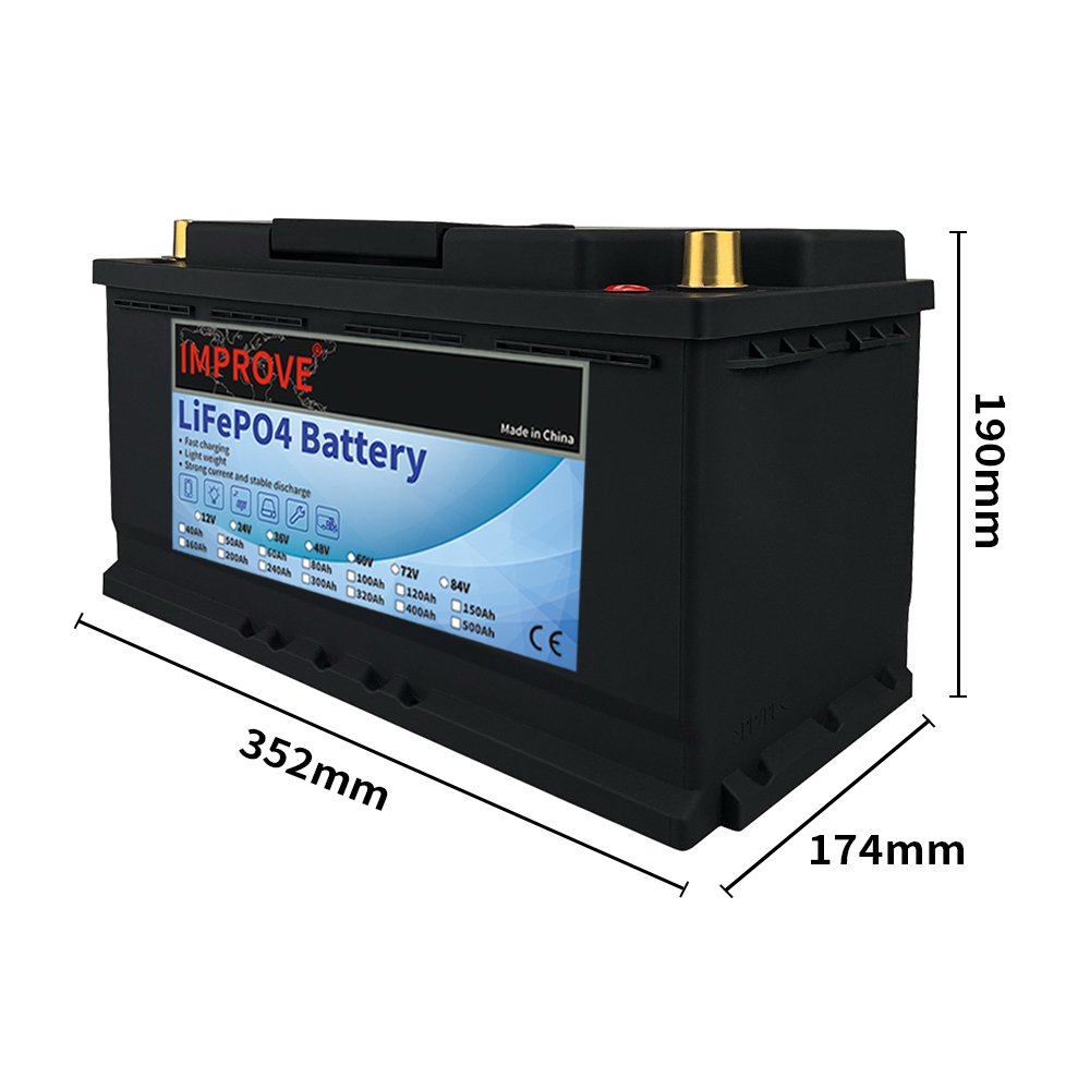IMPROVE 12V 100Ah 200Ah 300Ah LiFePo4 Solar Battery Lithium Battery Pack 12V 100Ah LiFePo4 Battery