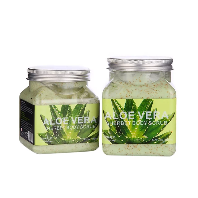 Wokali Pure Natural Fruits Extract 500ML Aloe Vera Body Scrub-18 kinds of Scents