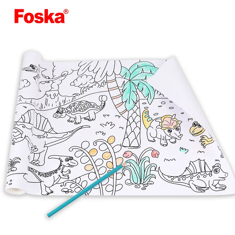 Foska  Kids Painting Paper Drawing Roll with color pencil
