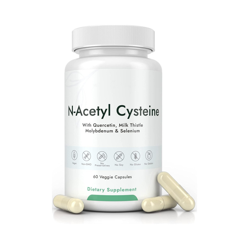 N-Acetyl Cysteine capsules Quercetin Milk Thistle Molybdenum & Selenium Immune Support Respiratory and Brain Health