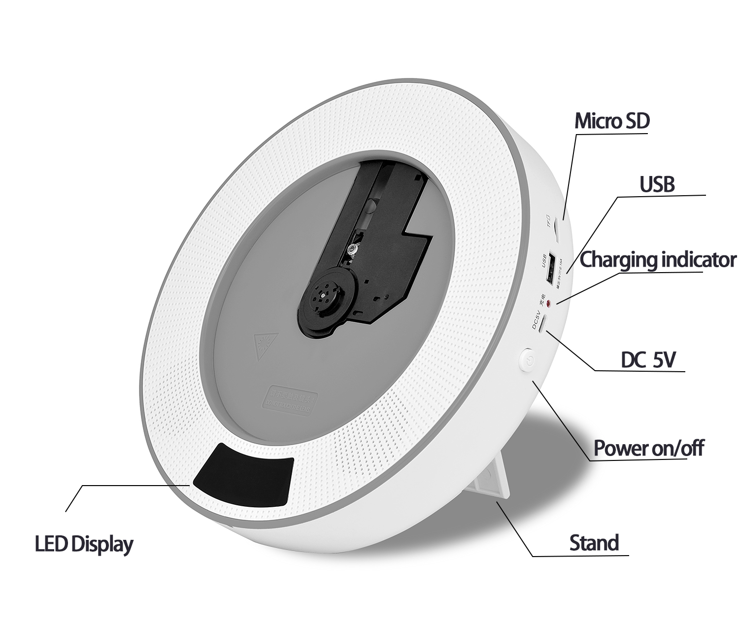Высококачественный домашний CD-плеер, настенный с функцией Bluetooth