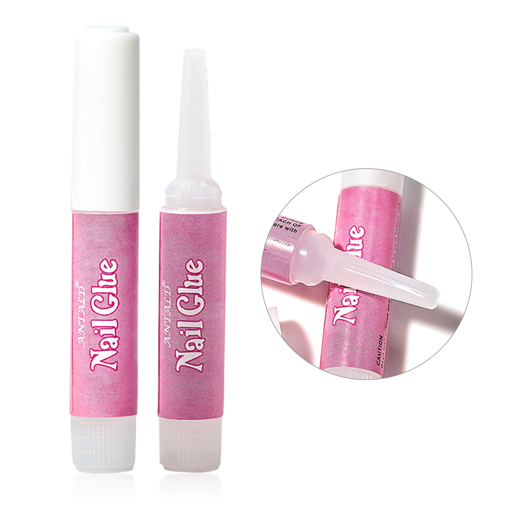 Free delivery 2g/bottle Strong Sticky Nail Art Supplies Nail Glue Round Bottle Glue Nail Fake Film Adhesive Diamond Glue