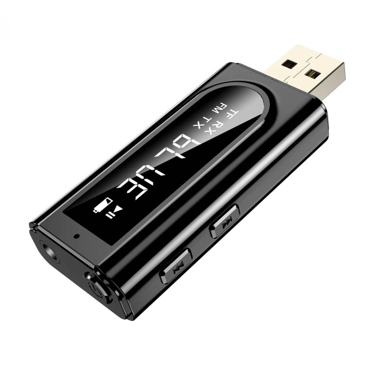 Best Quality K9 USB Car Adapter Receiver FM + AUX Audio Dual Output Stereo Transmitter (Black)