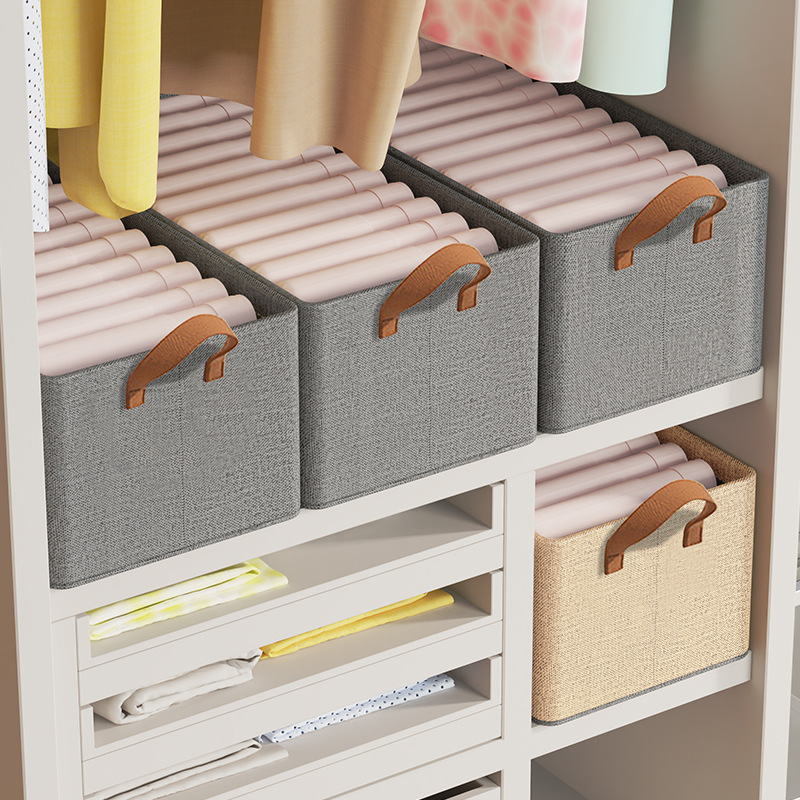 Foldable Separate Storage Boxes Rectangle Baskets Fabric Containers Boxes for Organizing Shelves Bedroom Clothing KOREAN Opp Bag