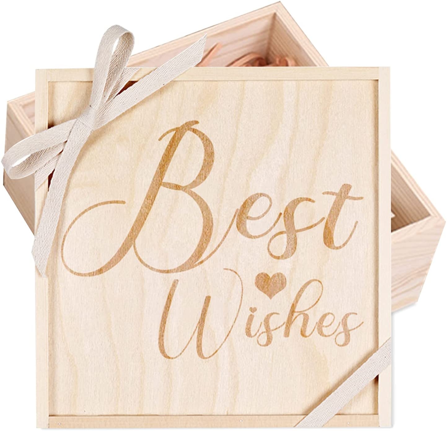 Wooden square unfinished wooden box with sliding lid  wedding gift box