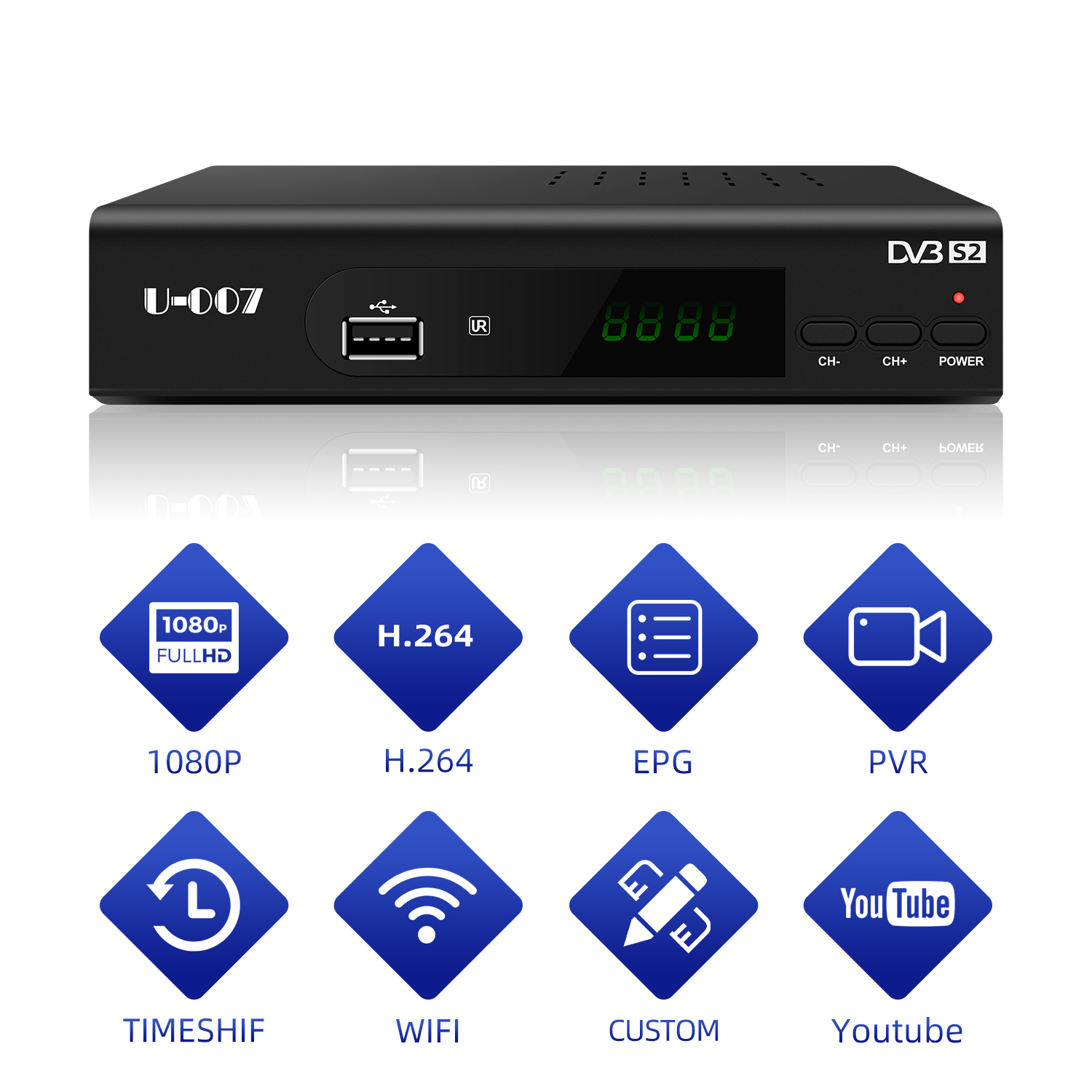 Палестина компьютерной приставки к телевизору DVB-S2 tv Box приемник спутникового Full HD 1080p FTA цифровой dvb s2 мини спутниковый приемник