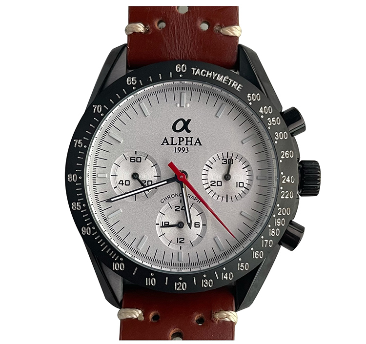 Special Design Sumptuous Chronograph Genuine Leather Band Stainless Steel Mechanical Watch For Unisex