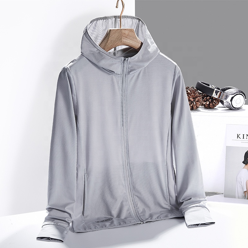 Women Breathable Lightweight Ice Silk Sun Protection UPF 50+ UV Outdoor Coat Hooded Skin Clothing For Women Men C17702A