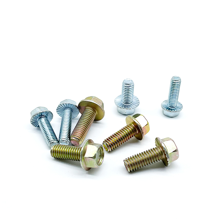 All The Teeth Blue White Zinc Hexagon Bolt With Flange DIN 6921