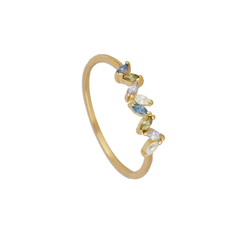 18k Gold Plated Customizable Color Zircon Rings Modern Wedding Rings For Women Jewelry