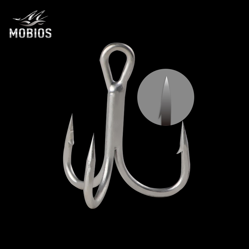 MOBIOS 14# - 6/0# Wholesale Treble Fishing Hook 1X 2X 3X 4X 5X Multi Strength Options Rustproof Carbon Steel Hook HW808
