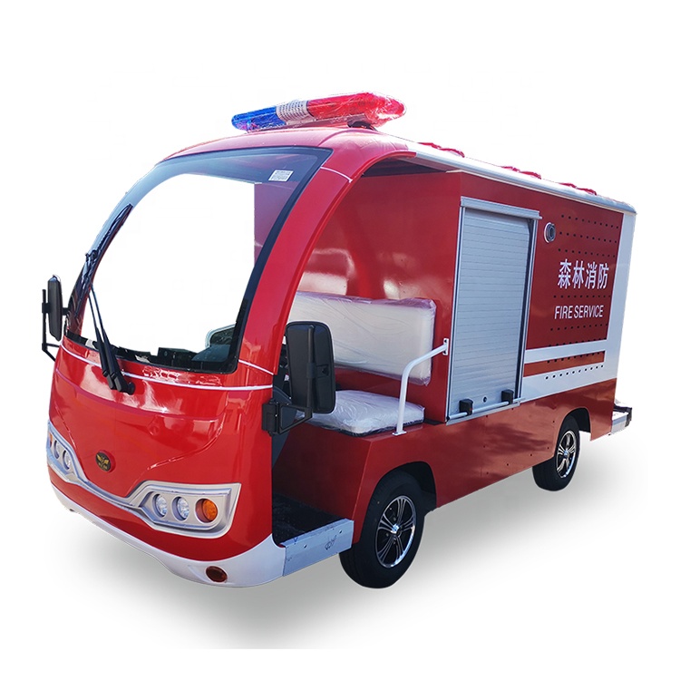 HuaKai brand 2 seater electric fire truck with water cannon 800L water tank for electric fire engine for sale