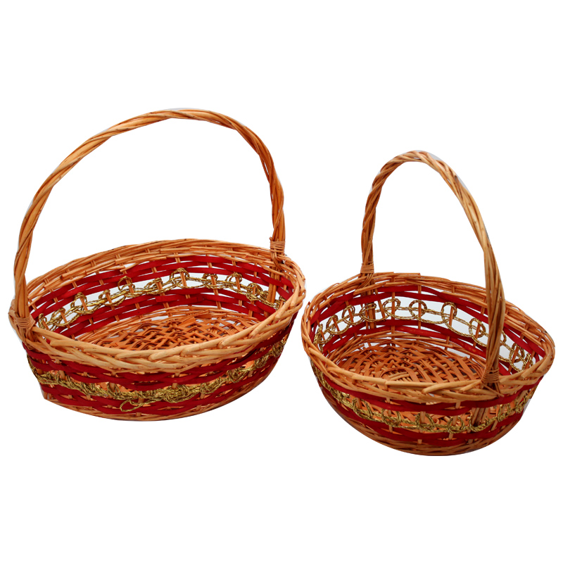 Jinliu gift wicker gift baskets with handle wholesale gift basket in bulk fruit storage basket